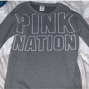 vs pink sweatshirt/size xs but fits like a small or medium/worn a few times/$10